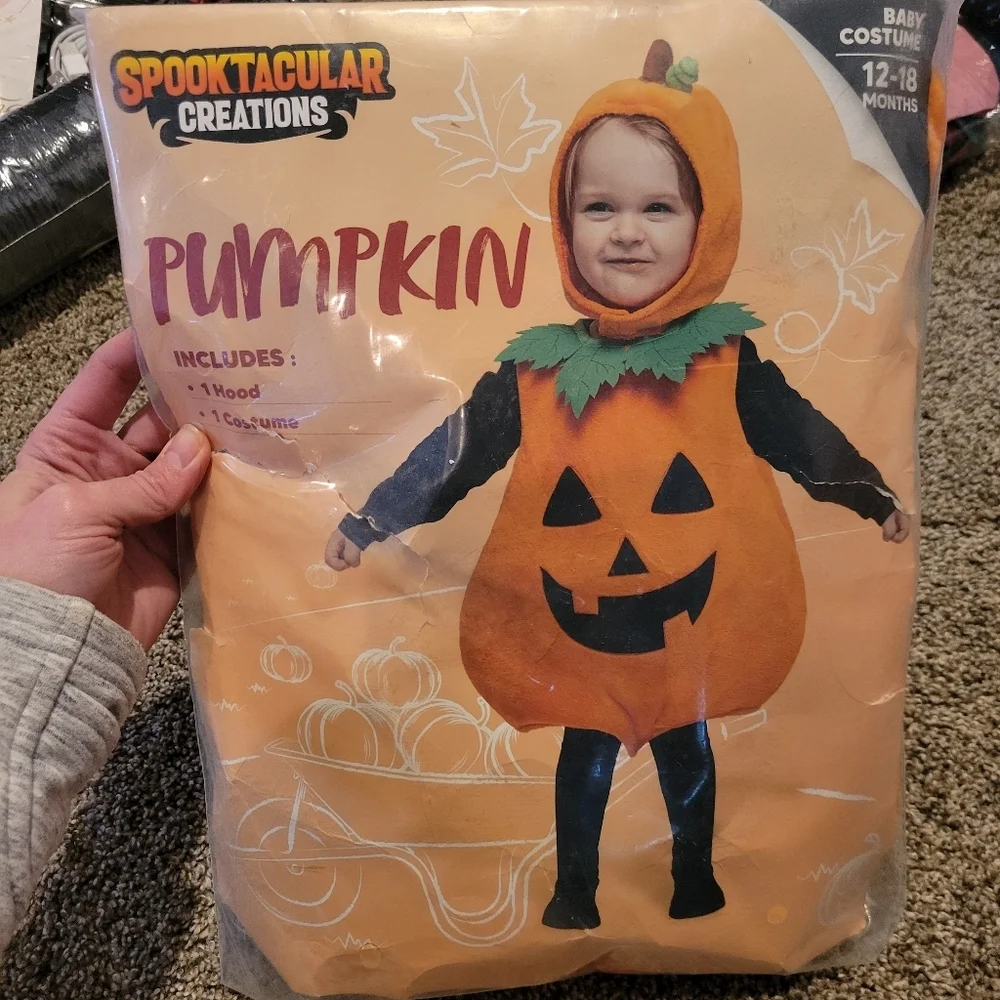 Spooktacular Creations Pumpkin Halloween Costume for Baby Size 12-18 Months New